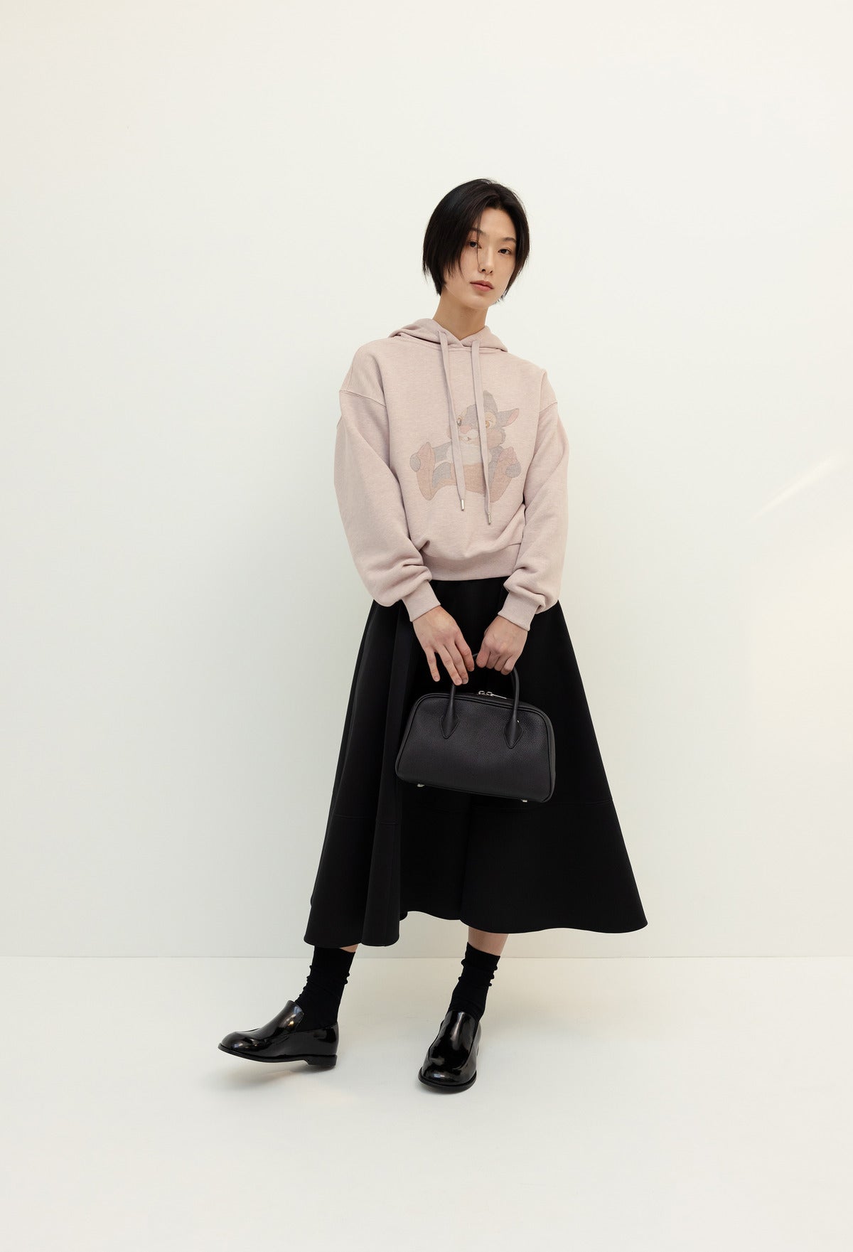25SS 새틴 풀 스커트 블랙