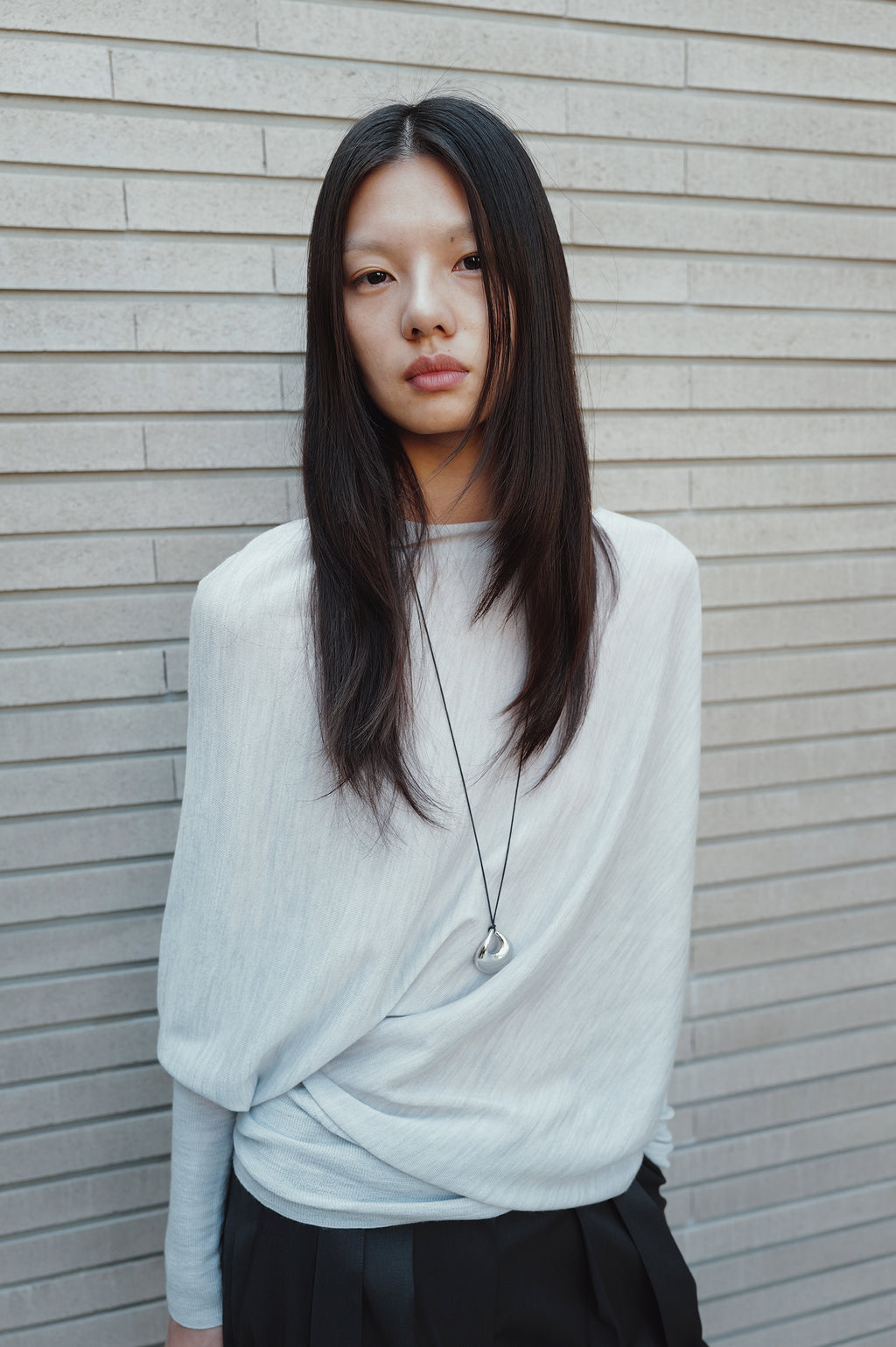 Washable 100% Wool Pullover Light Gray