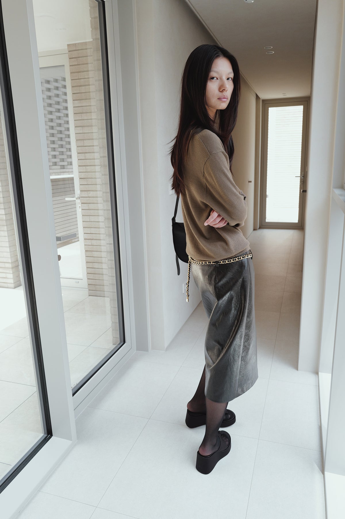 Slim Leather Skirt