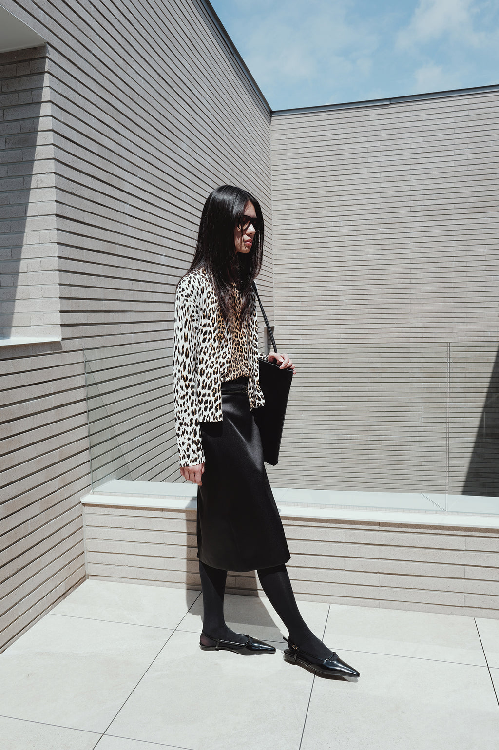 Leopard knit cardigan