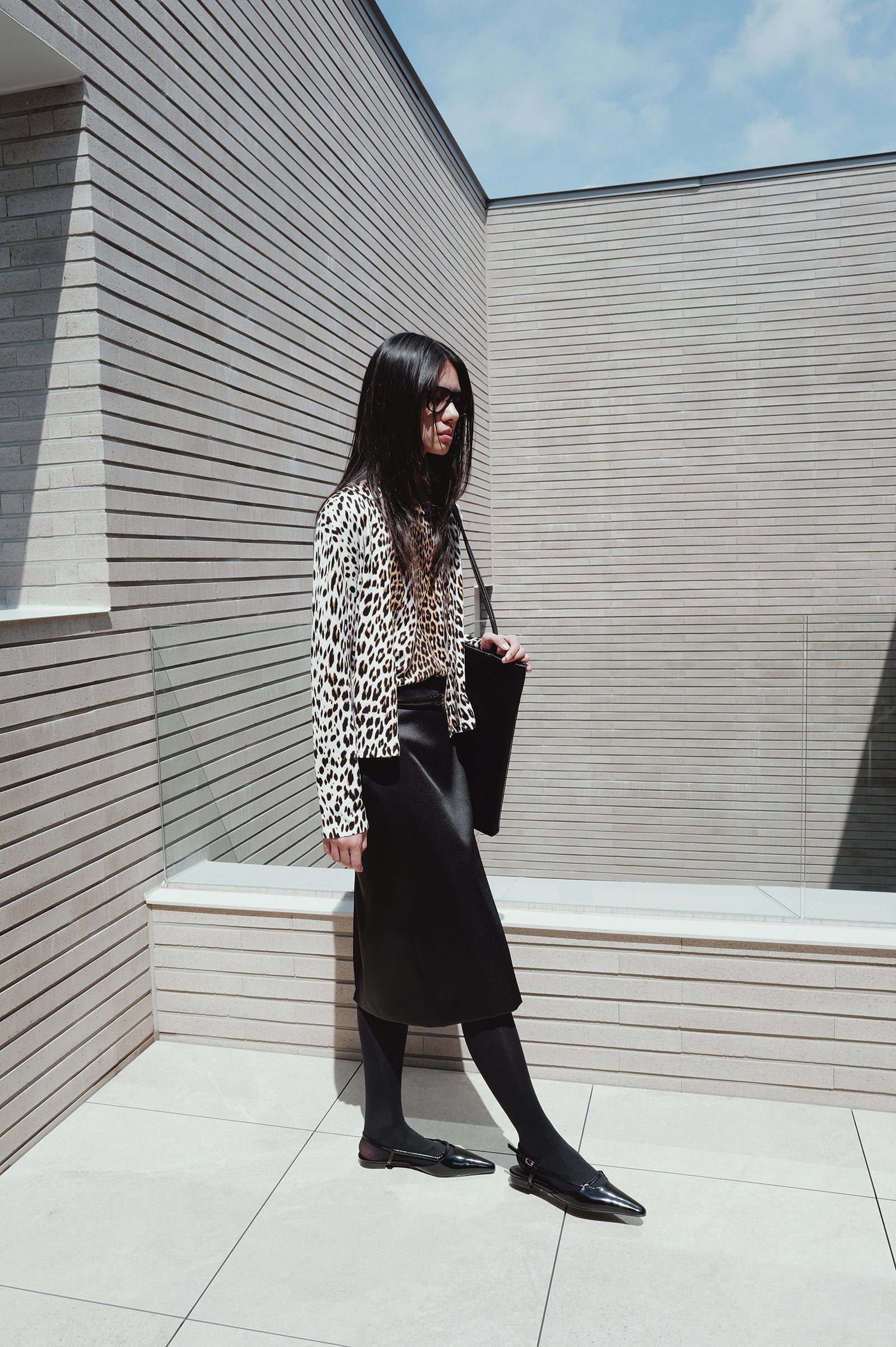 Leopard knit cardigan