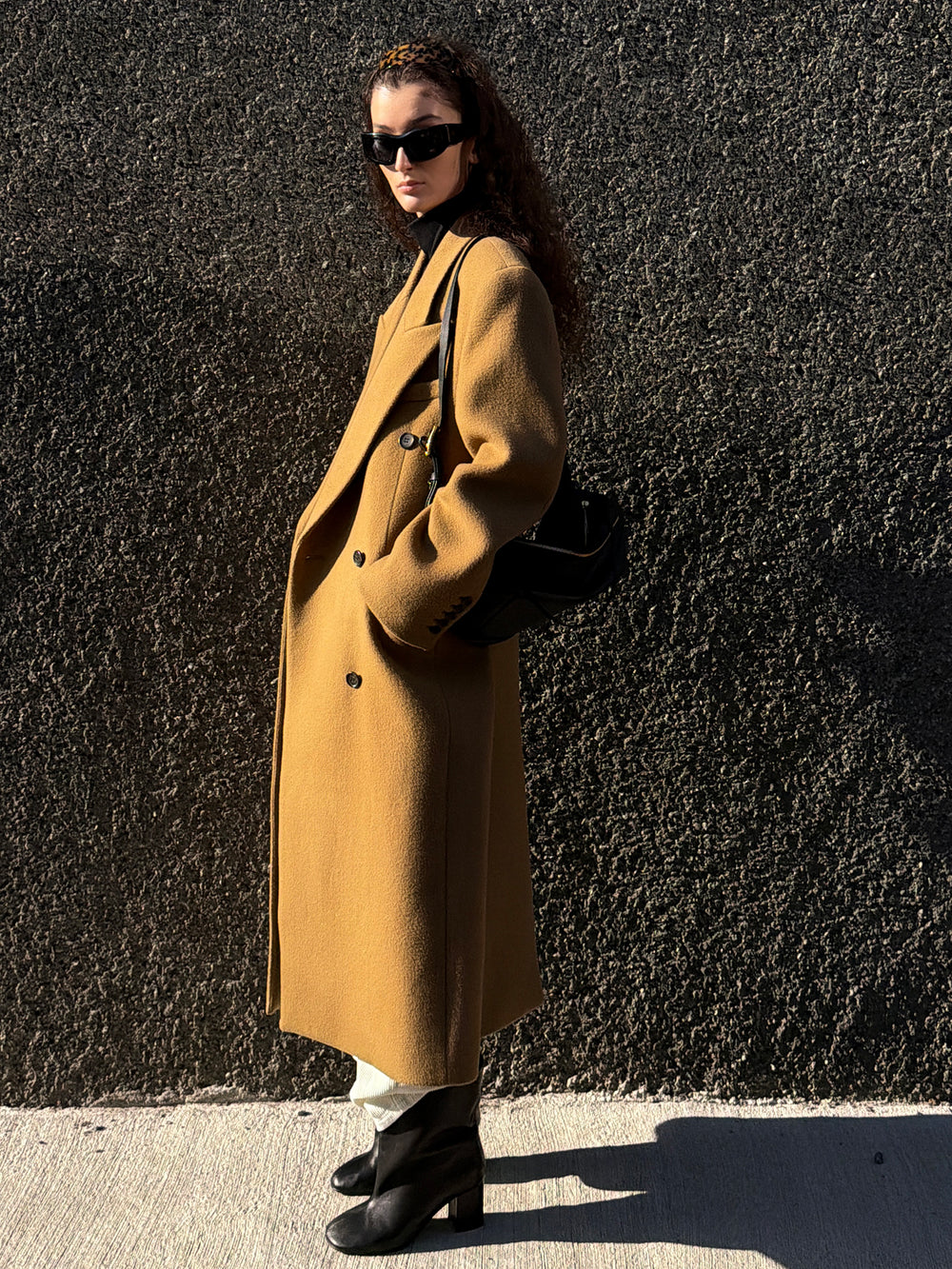 Double Tailored Long Coat Camel
