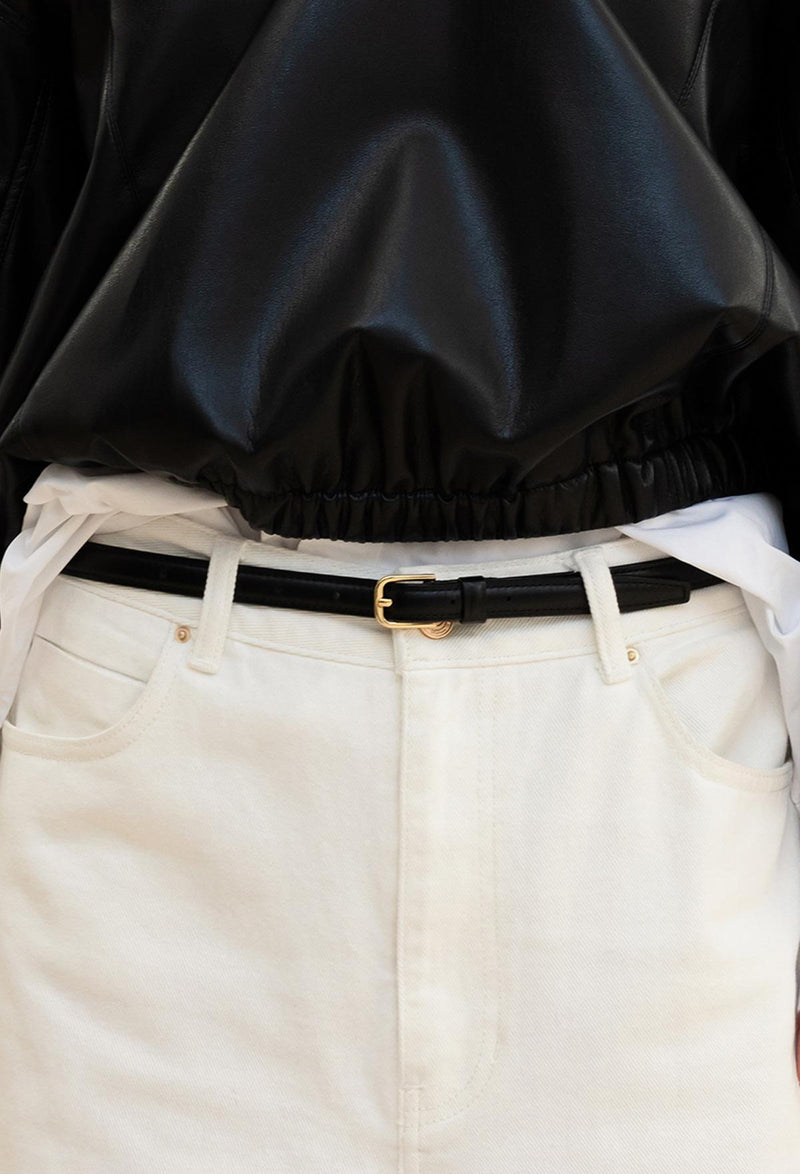 Circle Buckle Belt Black Gold