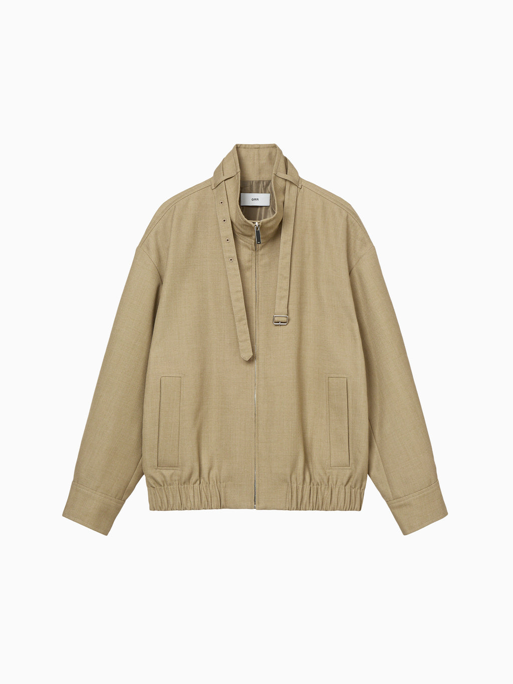 High-Neck Blouson Jumper Beige