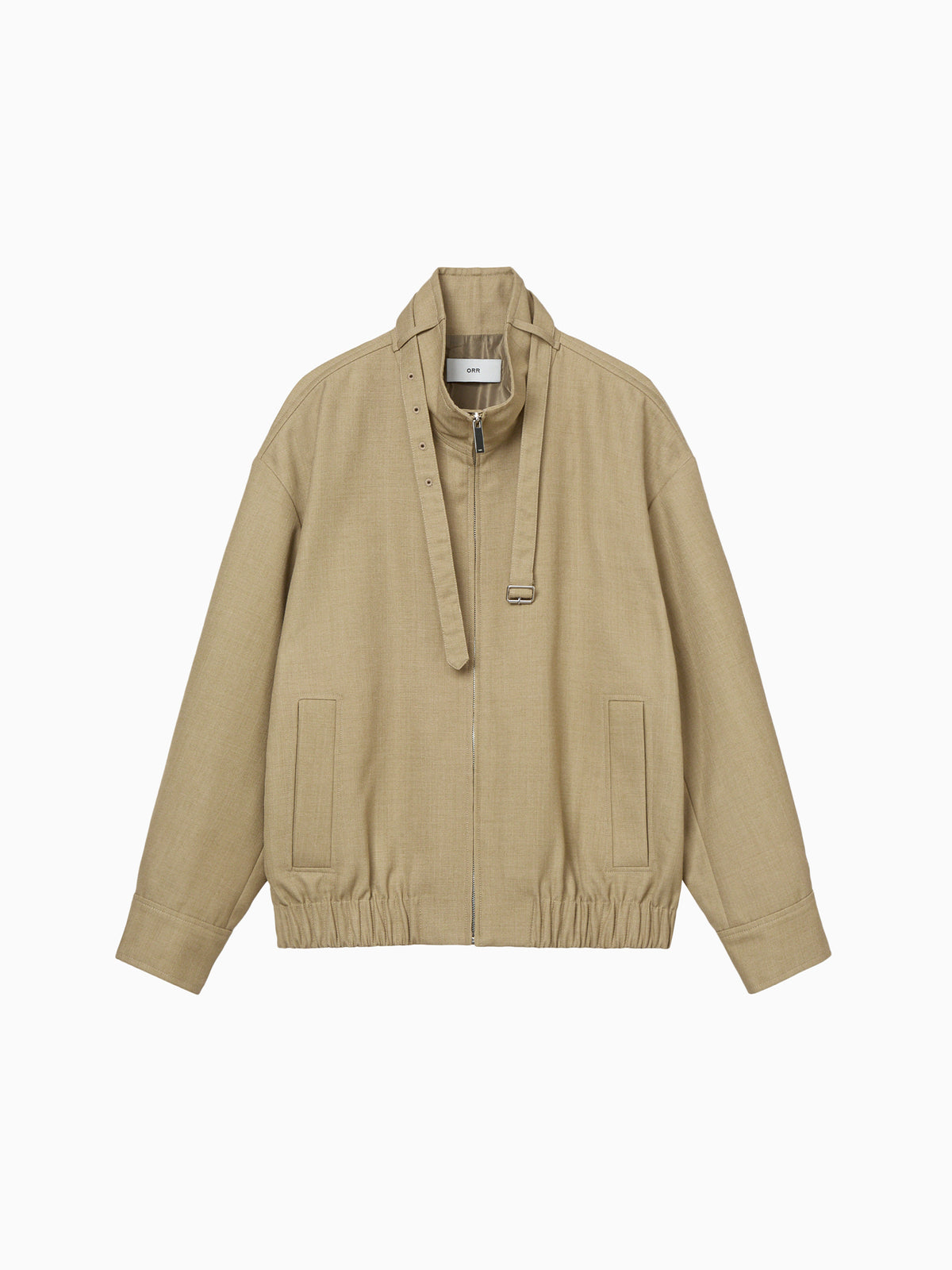 High-Neck Blouson Jumper Beige