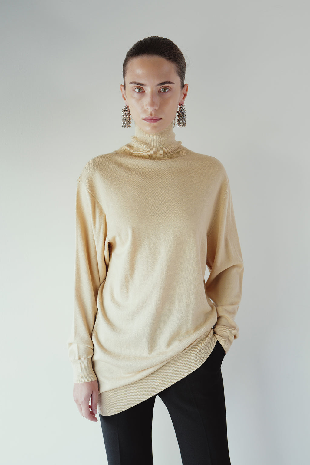 Wool Blend Turtleneck Knit Butter