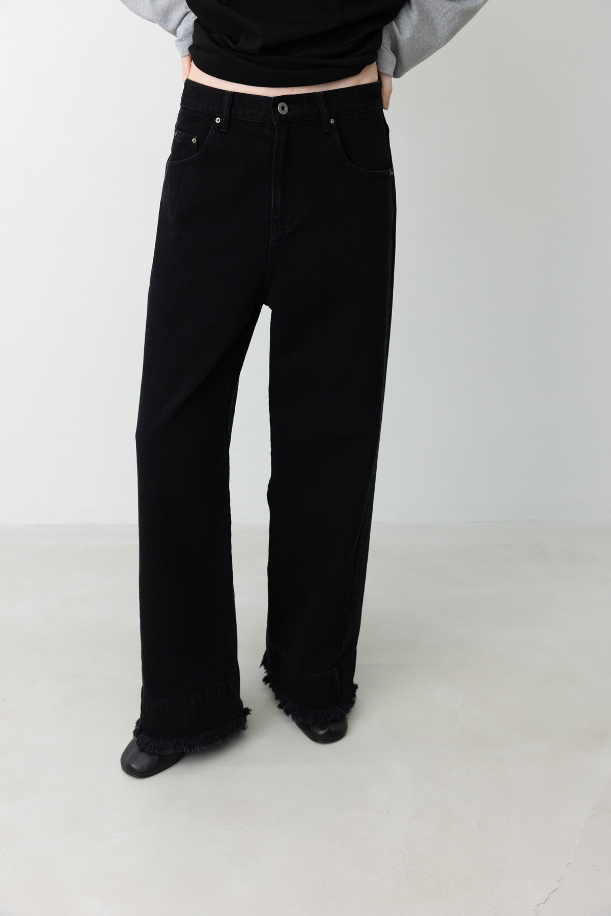 915 Fringe Denim Black