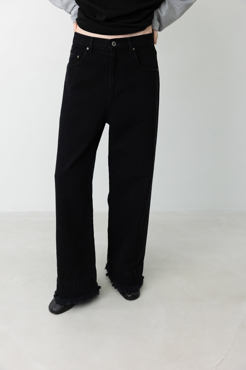 915 프린지 데님 블랙