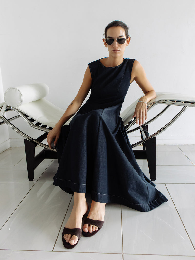 Diagonal Denim Dress