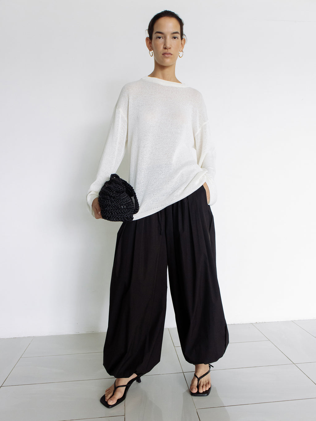 Parachute Banding Pants Black