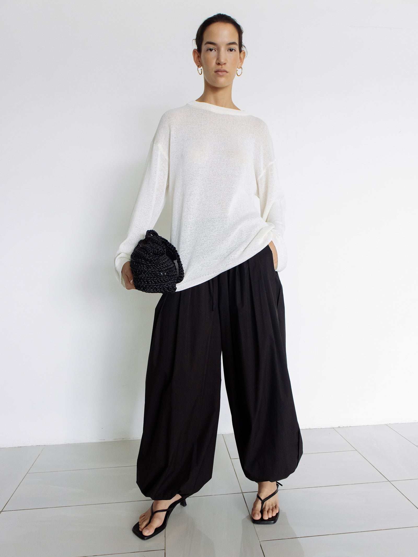 Parachute Banding Pants Black