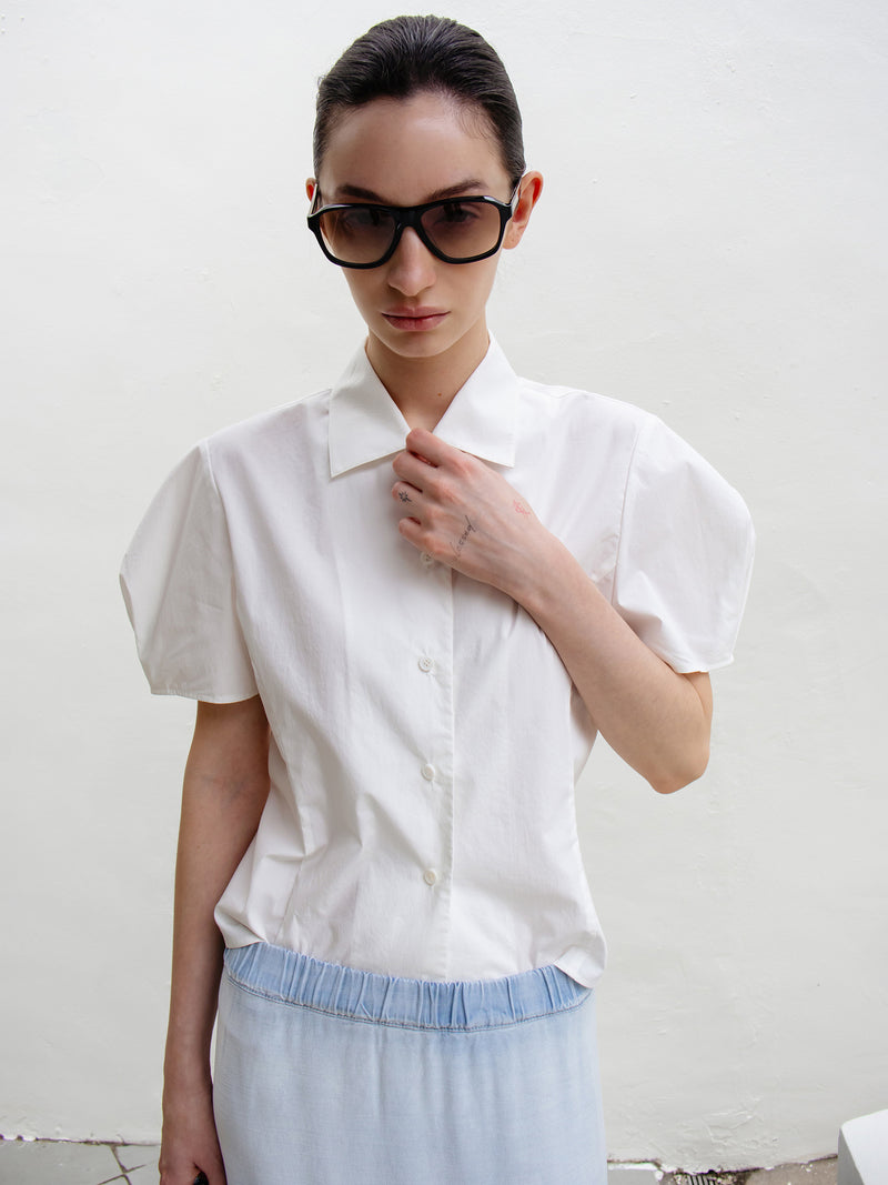 Petal Cotton Shirt Ivory
