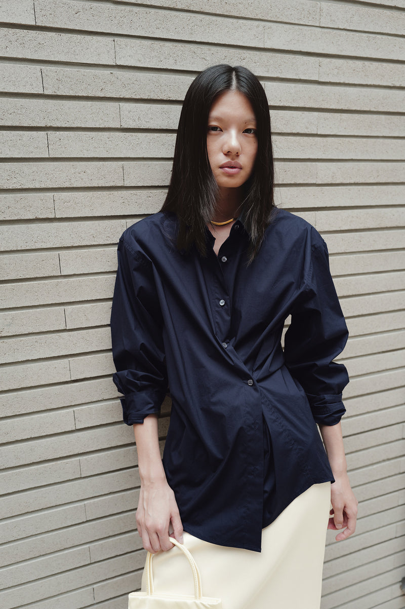 Epoch Cotton Shirt Navy