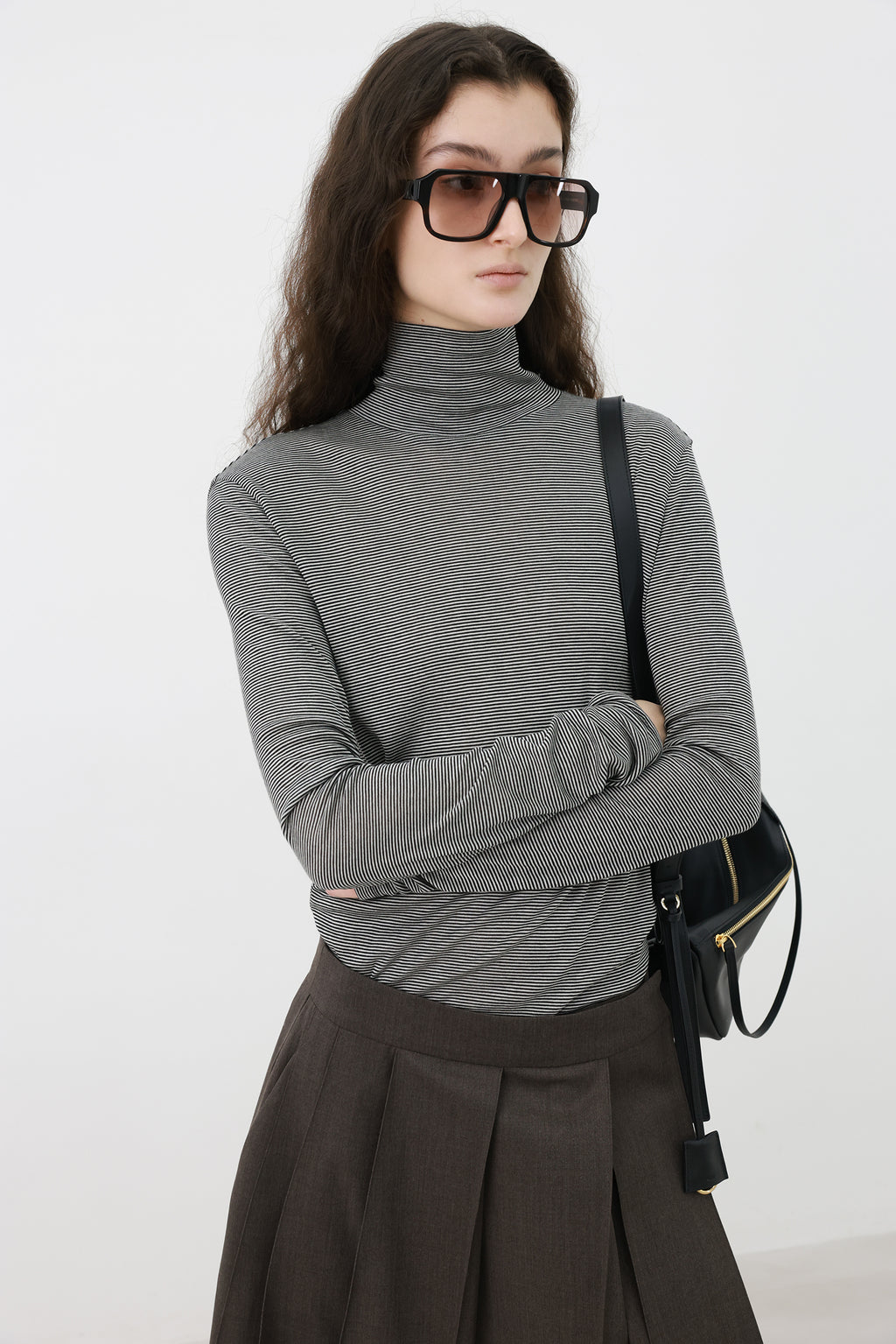 Striped turtleneck t-shirt