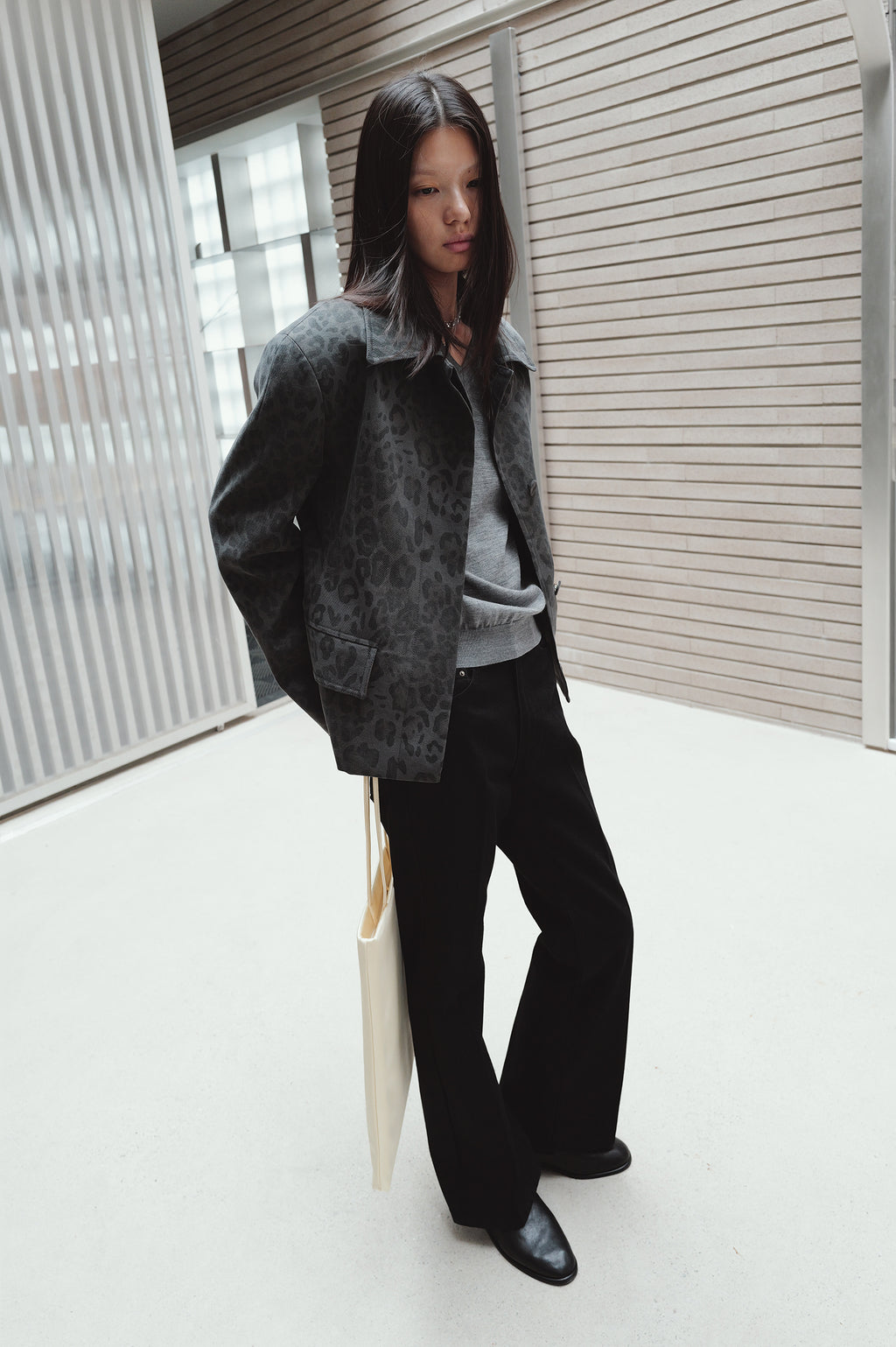 Leopard Mac Jacket Gray