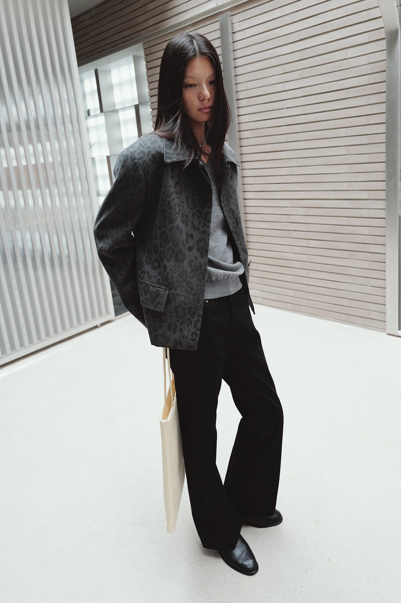 Leopard Mac Jacket Gray
