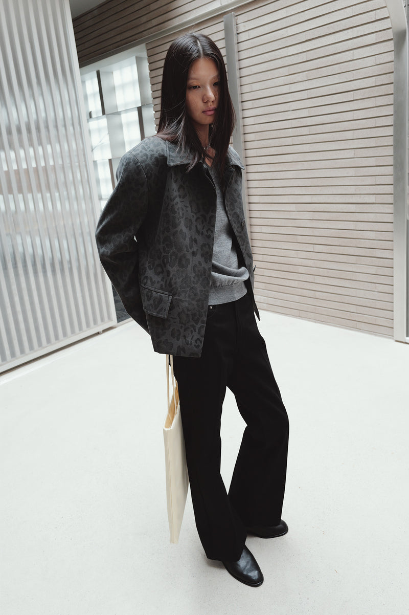 Leopard Mac Jacket Grey