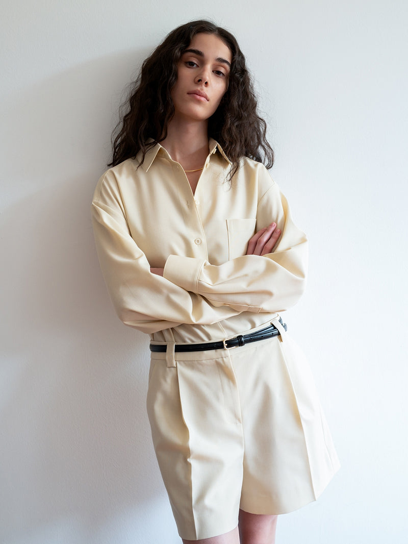 Clear Wool Shorts Butter