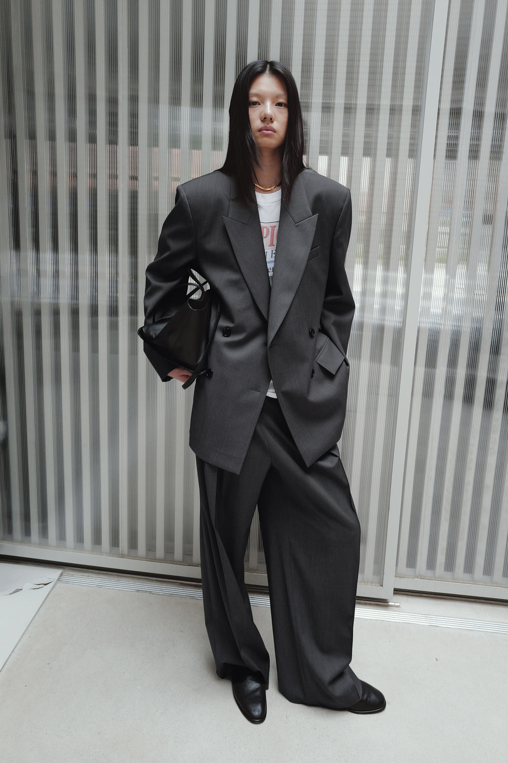 Double-breasted wool jacket