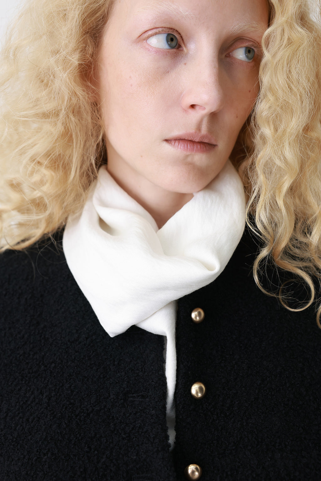 Scarf-neck blouse