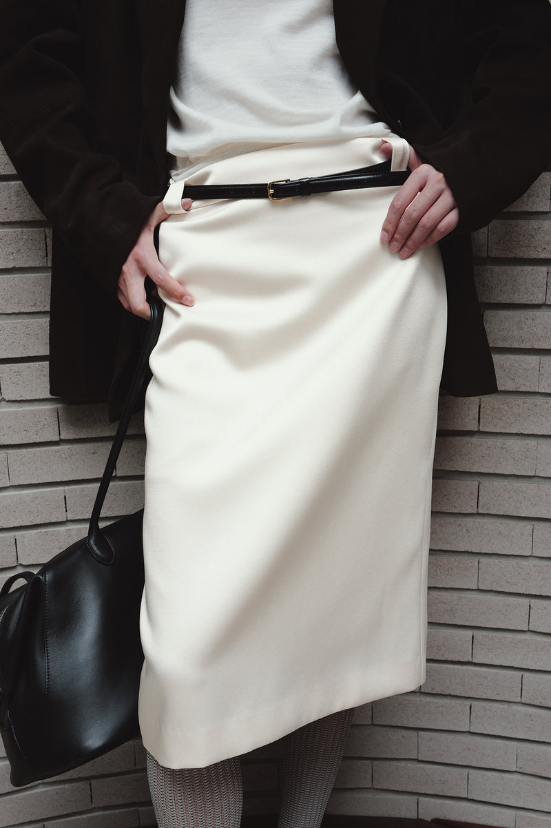 슬릭 버클 벨트 블랙골드