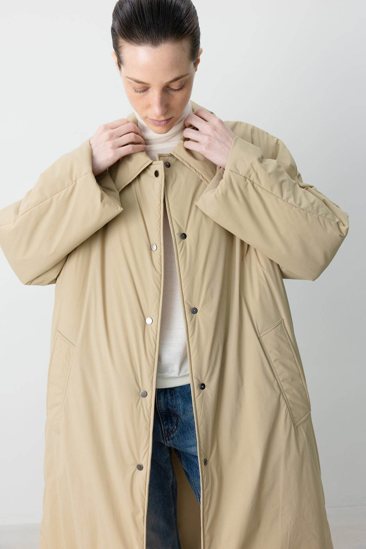 Padded Mac Coat Beige