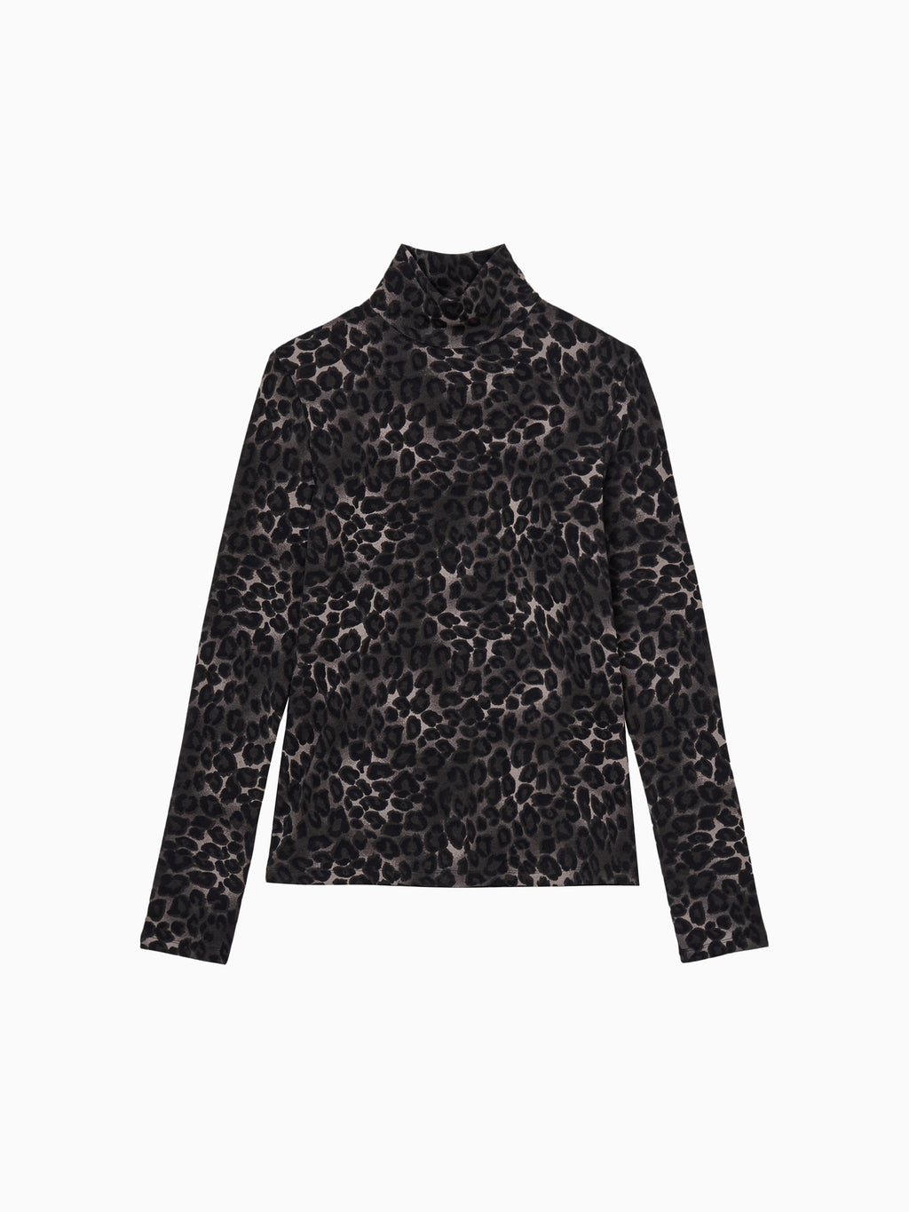 Leopard turtleneck T-shirt