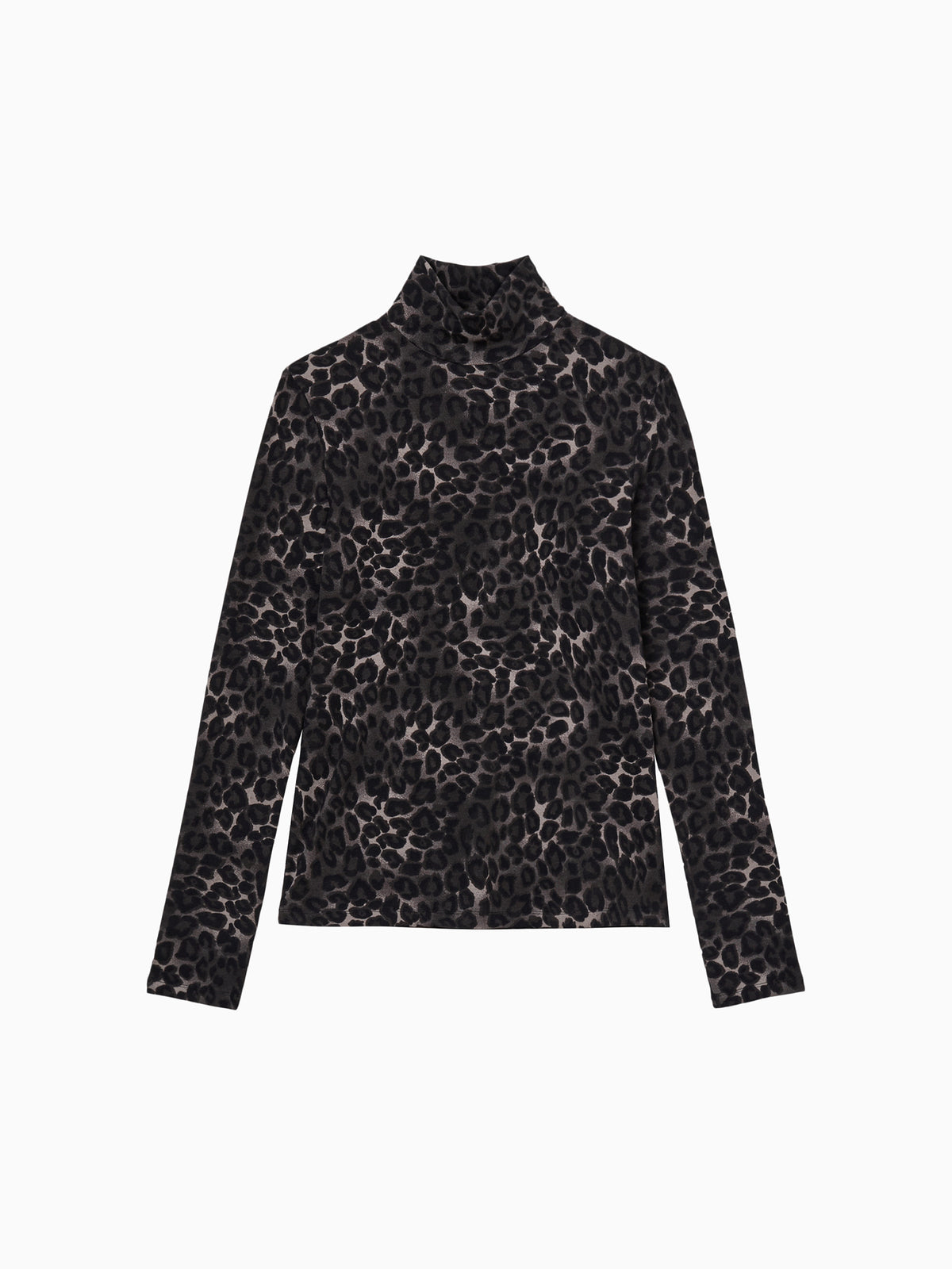 Leopard turtleneck T-shirt