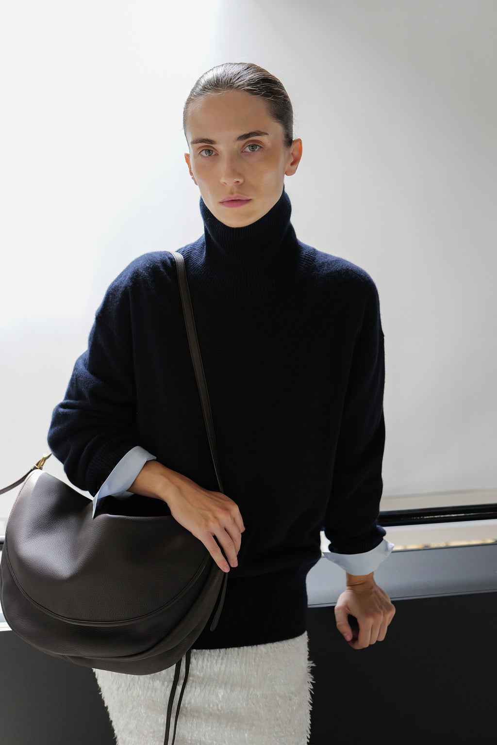 Cashmere 100% Turtleneck Knit Navy
