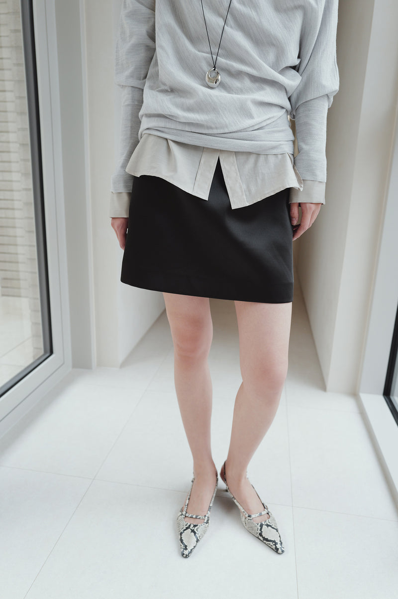 Satin mini skirt