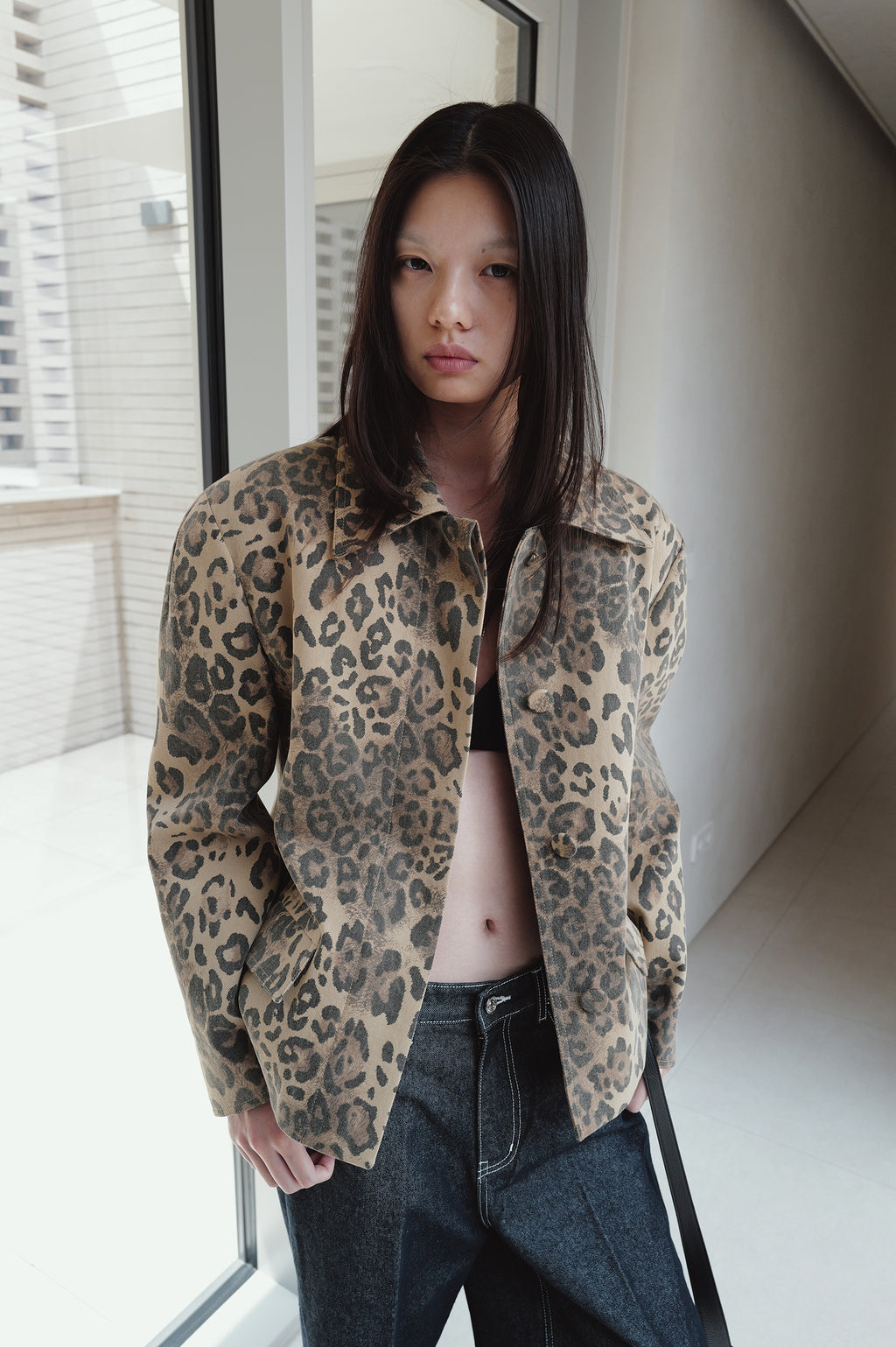 Leopard Mac Jacket Beige