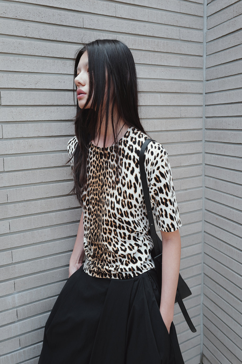 Leopard knit pullover