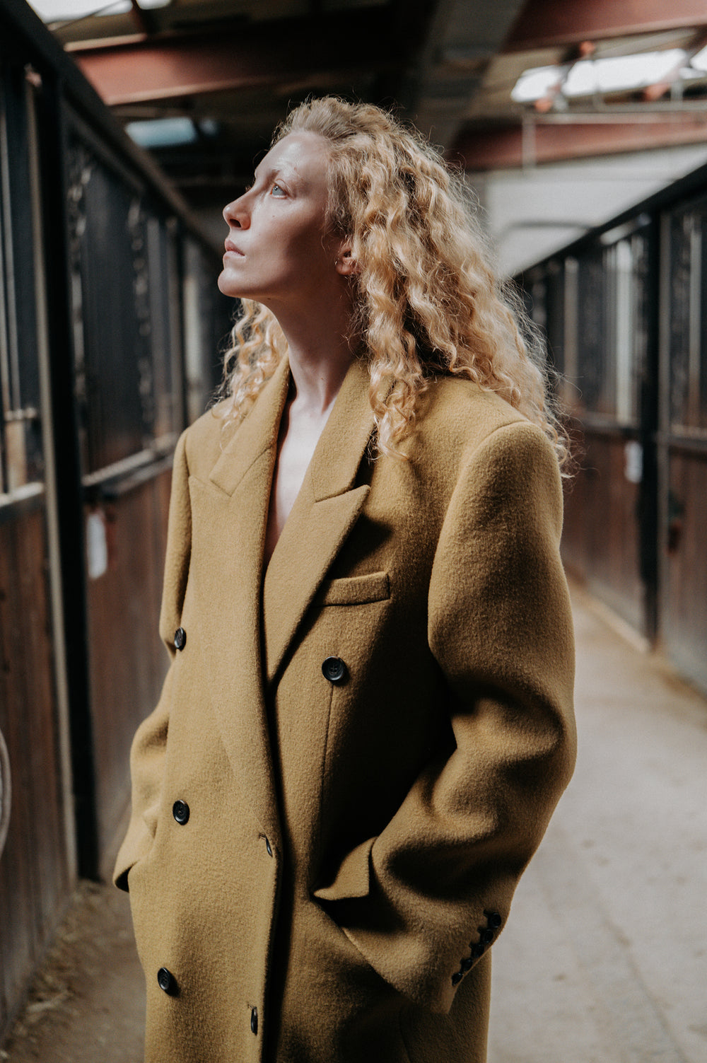 Double Tailored Long Coat Camel