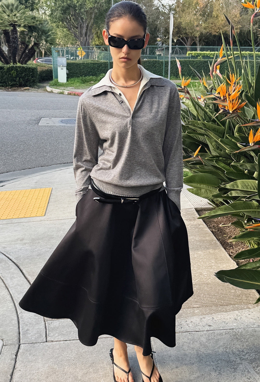 Spring Wool Pique Knit Gray