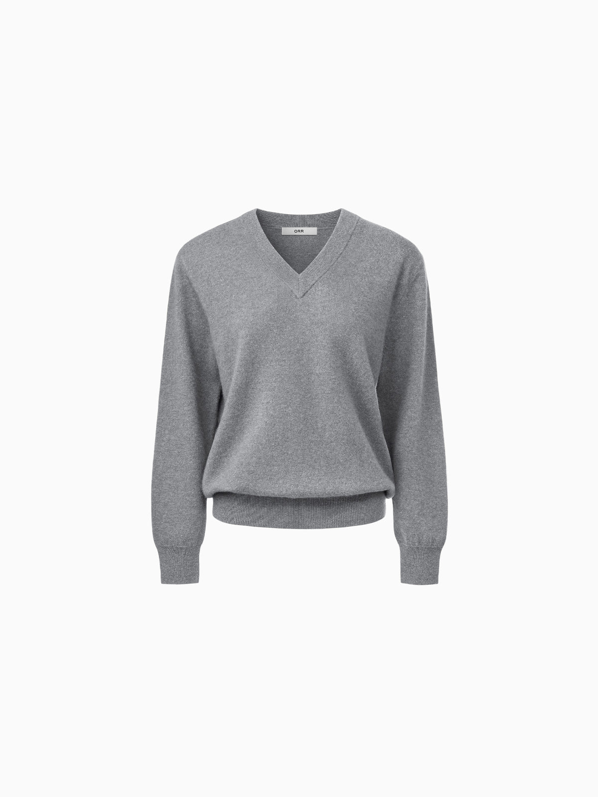 Cashmere 100 V-neck knit gray