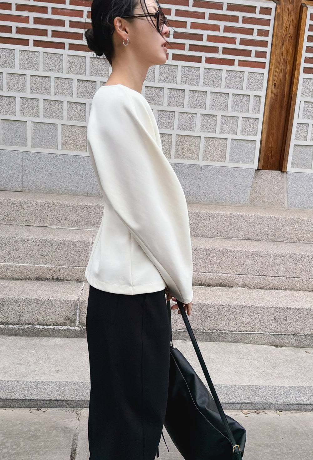 Barrel Jersey Blouse Ivory