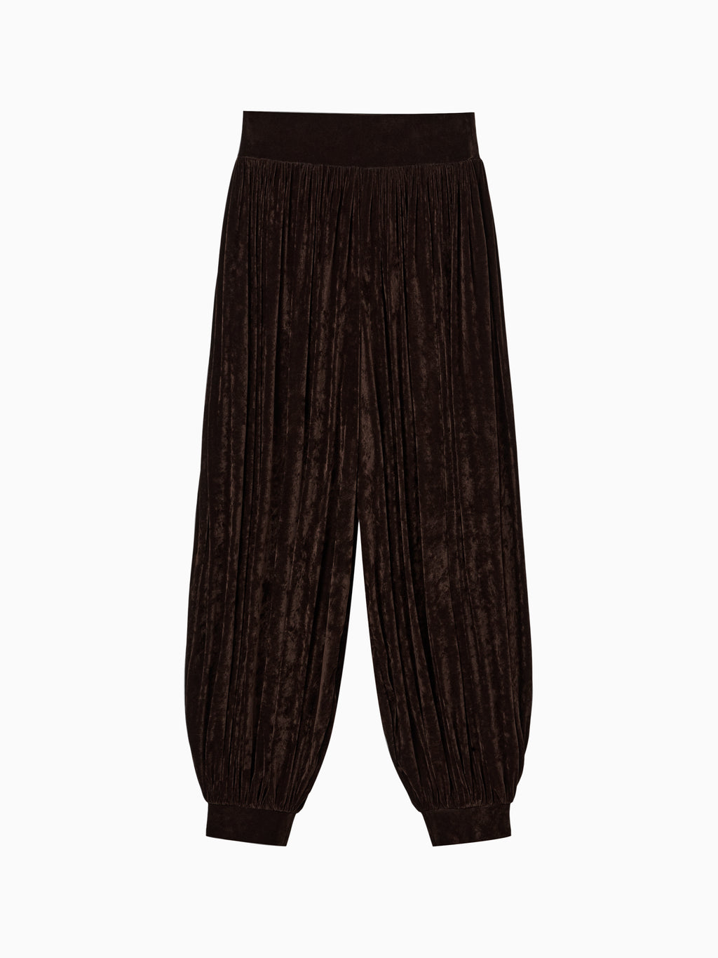 Velvet Parachute Pants Brown