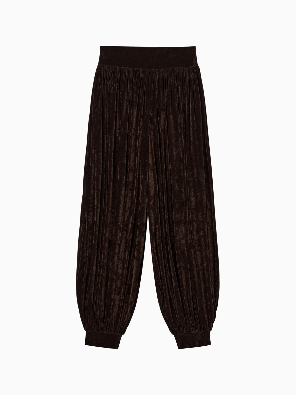 Velvet Parachute Pants Brown
