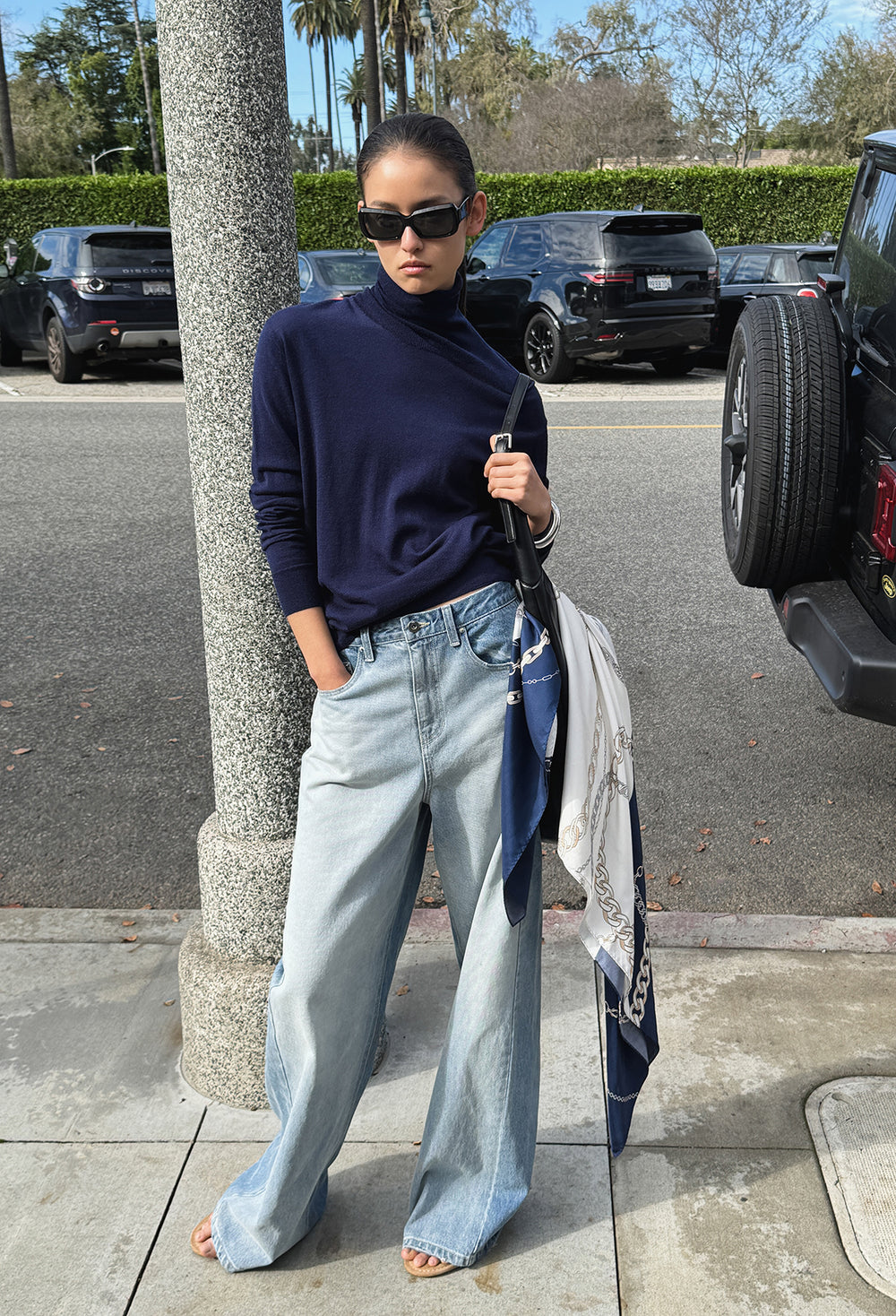 Washable Wool 100 Polar Knit Navy