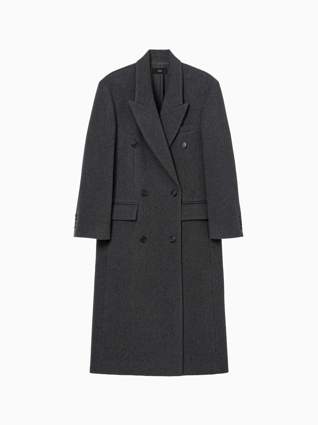 Double Tailored Long Coat Charcoal