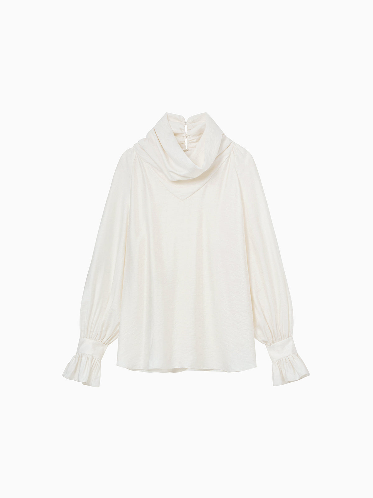 Scarf-neck blouse