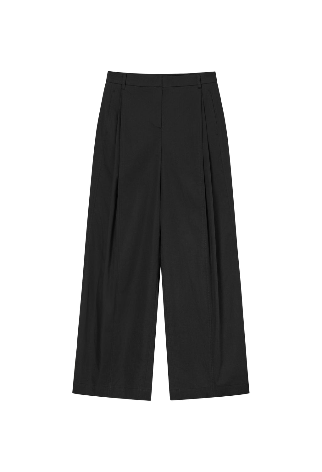 Cotton Pintuck Trousers Black