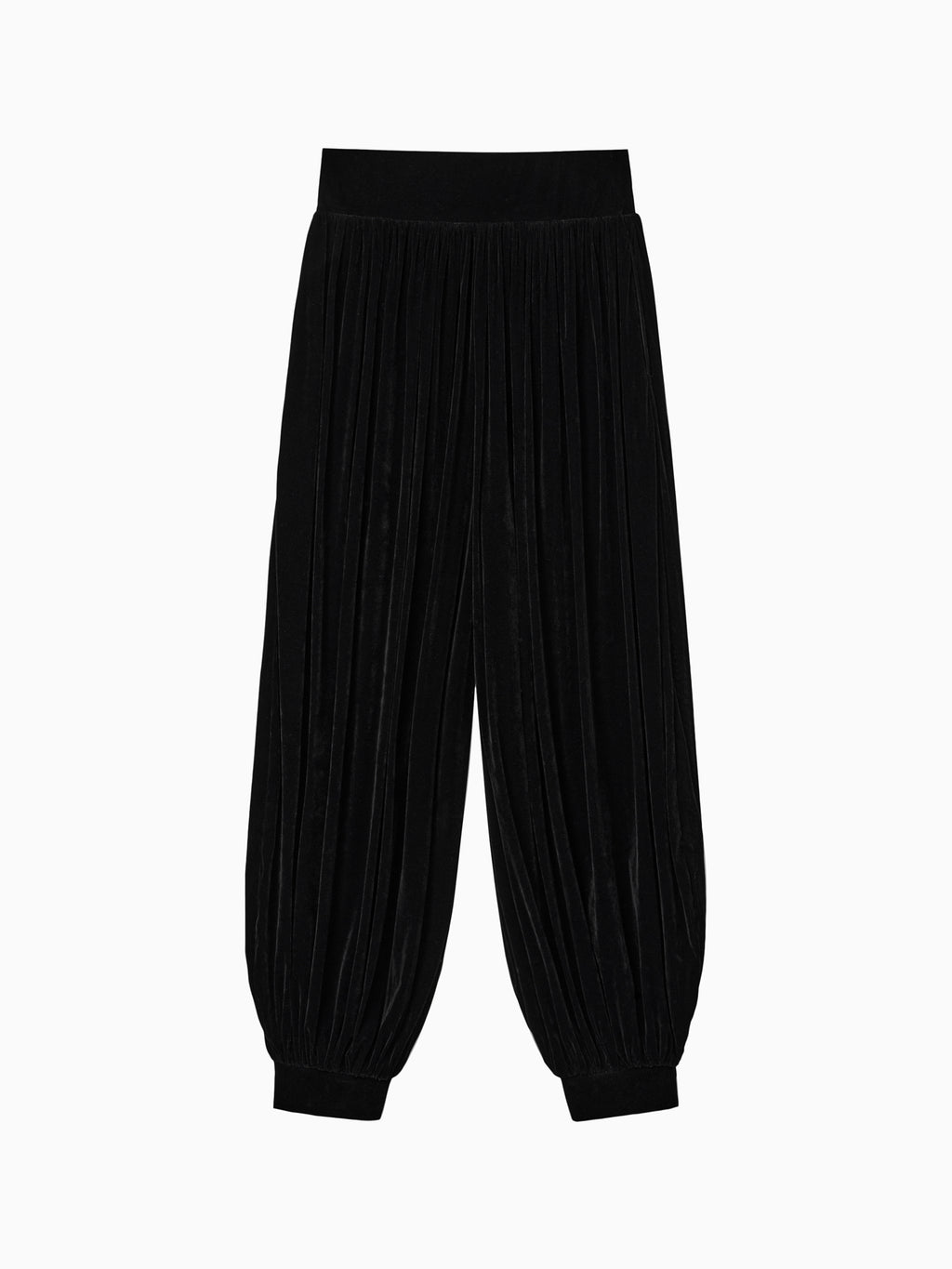 Velvet Parachute Pants Black