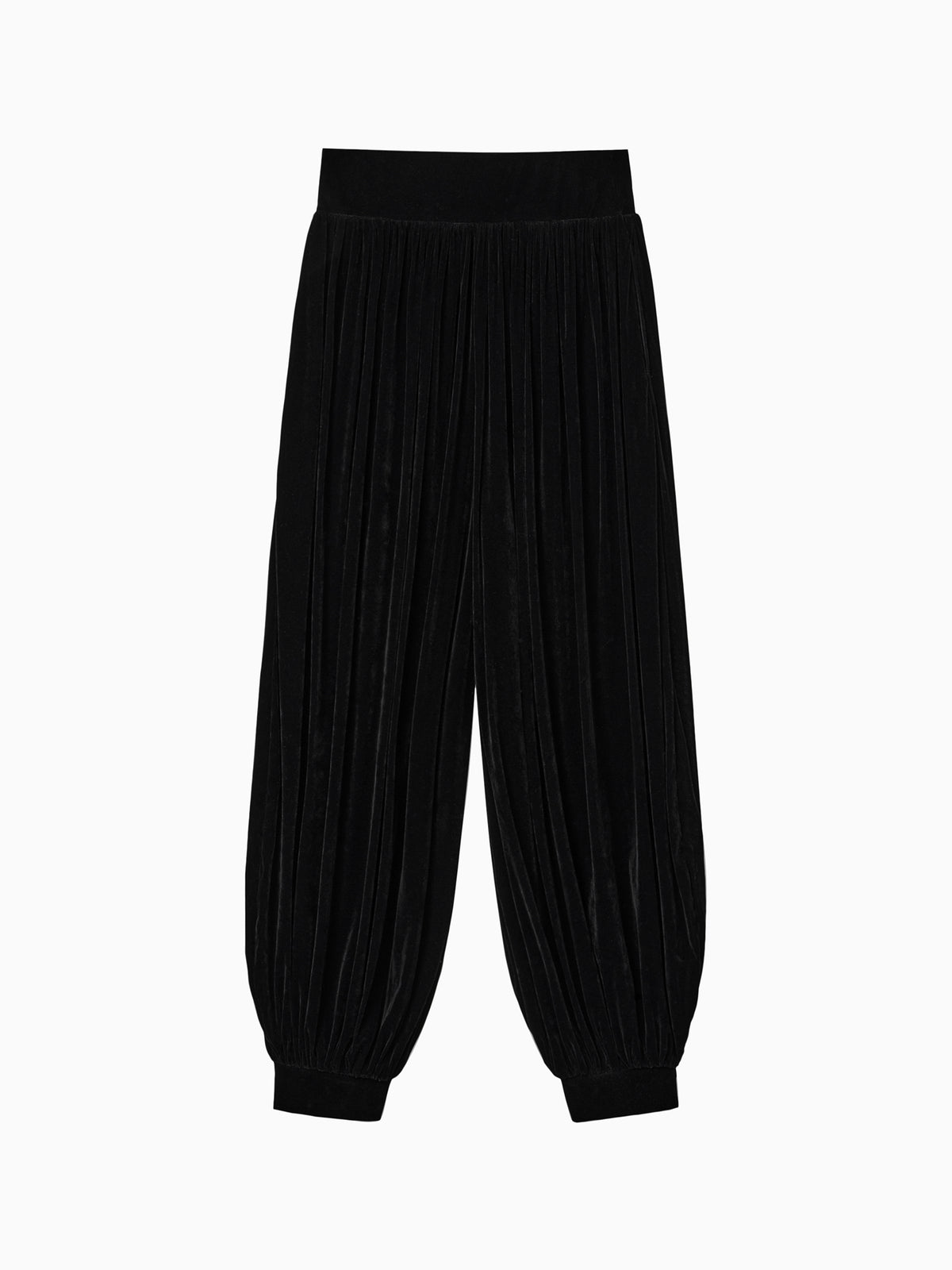 Velvet Parachute Pants Black