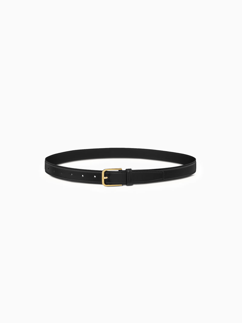 Circle Buckle Belt Black Gold