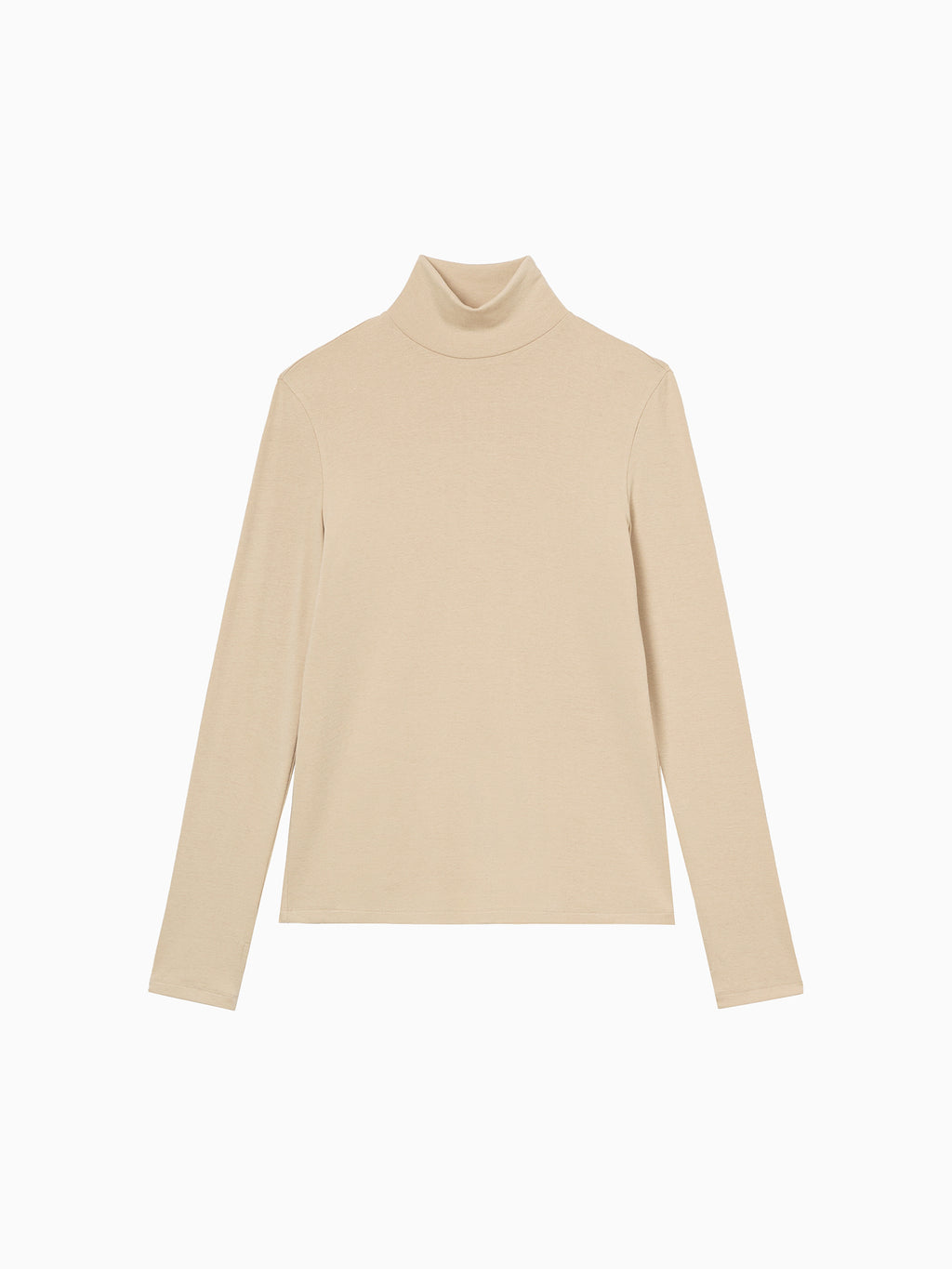 Milky Turtleneck T-shirt Beige