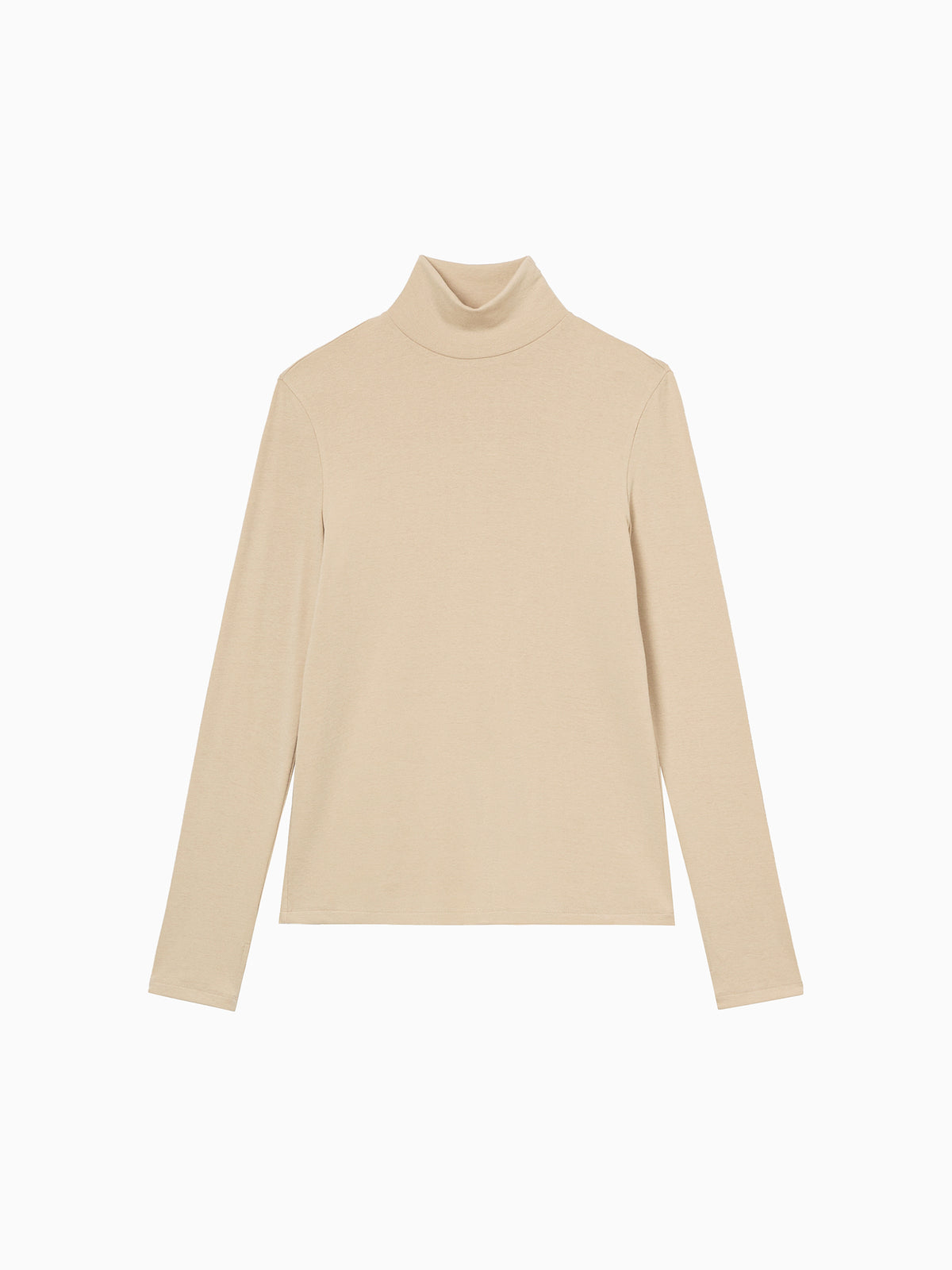 Milky Turtleneck T-shirt Beige