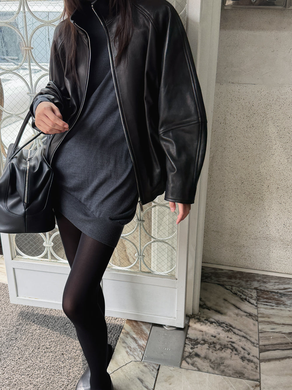 Real Lamb Minimal Jumper Black