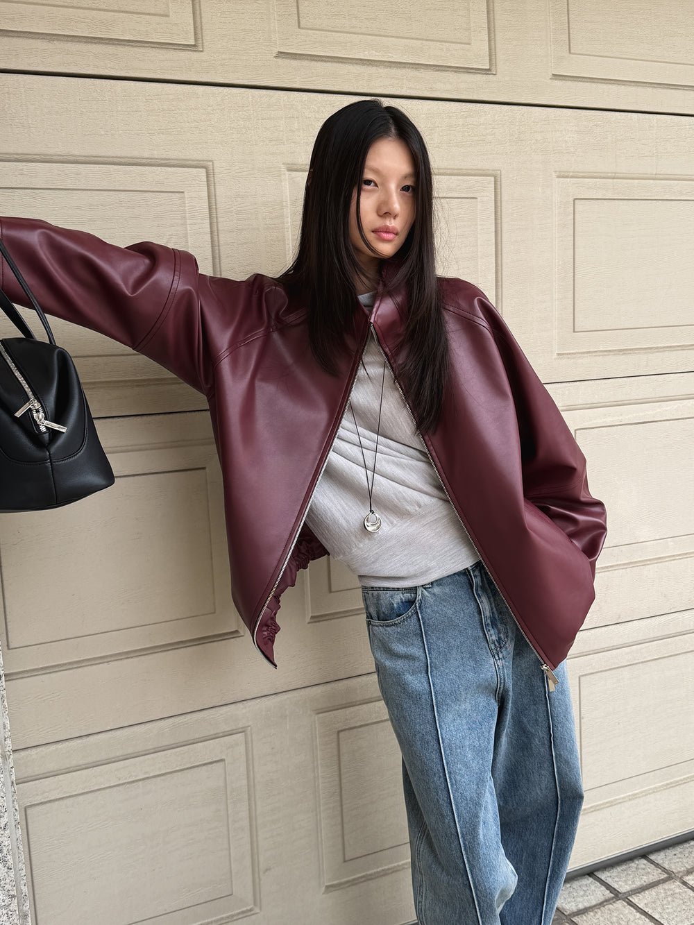 Real Lamb Minimal Jumper Burgundy