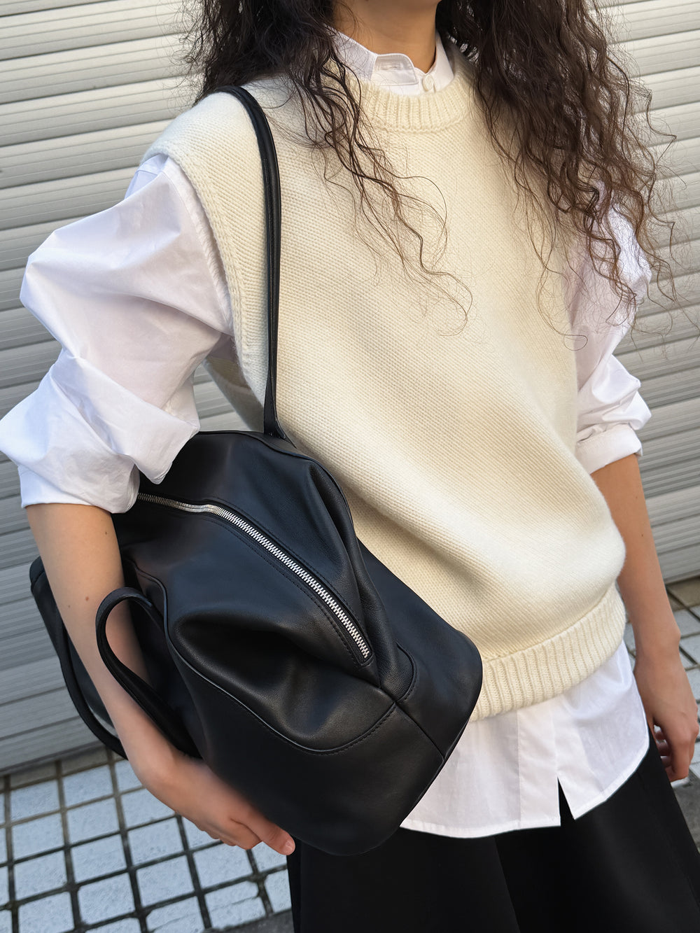 Merino Wool 100 Vest Ivory